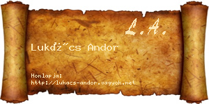 Lukács Andor névjegykártya